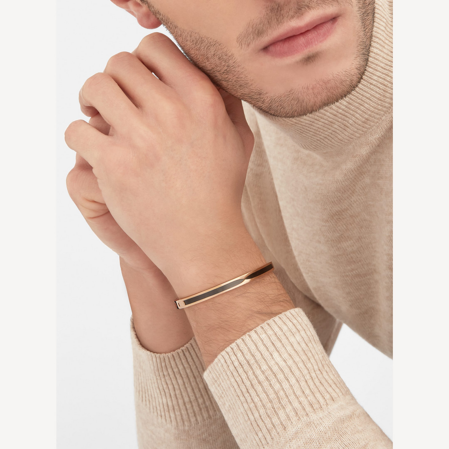 [Kincade Jewelrys]ZERO 1 PINK GOLD WITH BLACK CERAMIC BRACELET