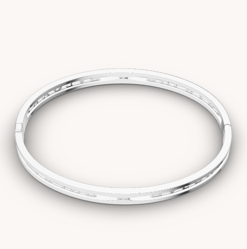 [Kincade Jewelrys]ZERO 1 SPIRAL LOGO SILVER BRACELET