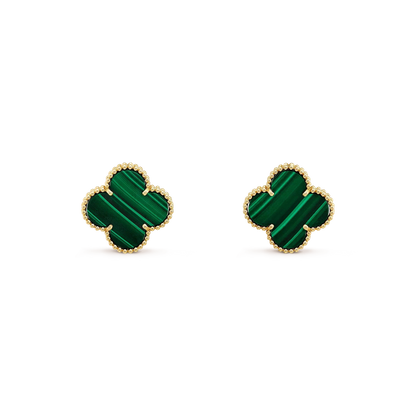 [Kincade Jewelrys]CLOVER MINI 9.5MM MALACHITE  EARRINGS