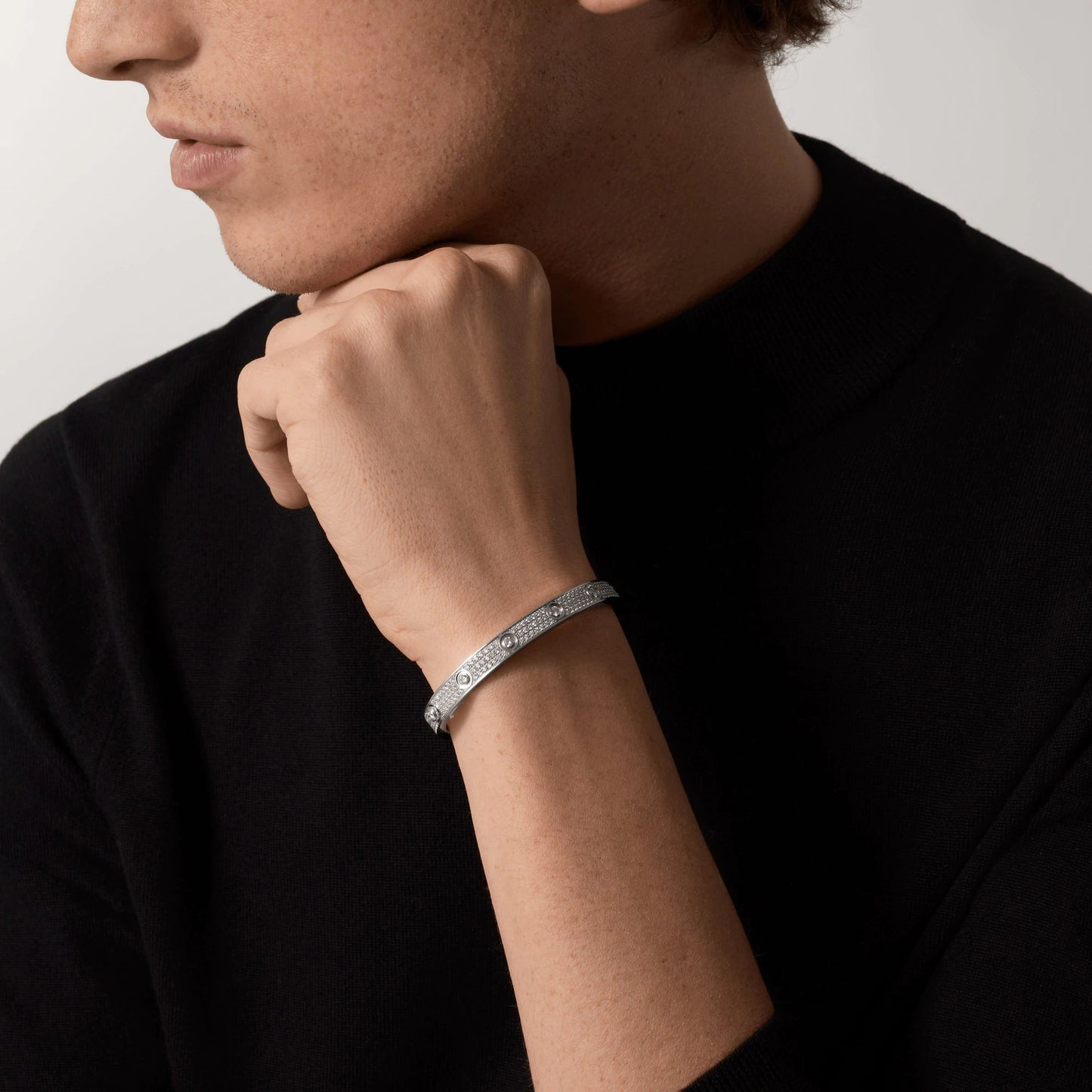 [Kincade Jewelrys]LOVE BRACELET 6.1MM DIAMOND-PAVED 10 BIG DIAMONDS