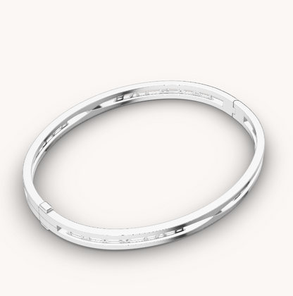 [Kincade Jewelrys]ZERO 1 SPIRAL LOGO SILVER BRACELET