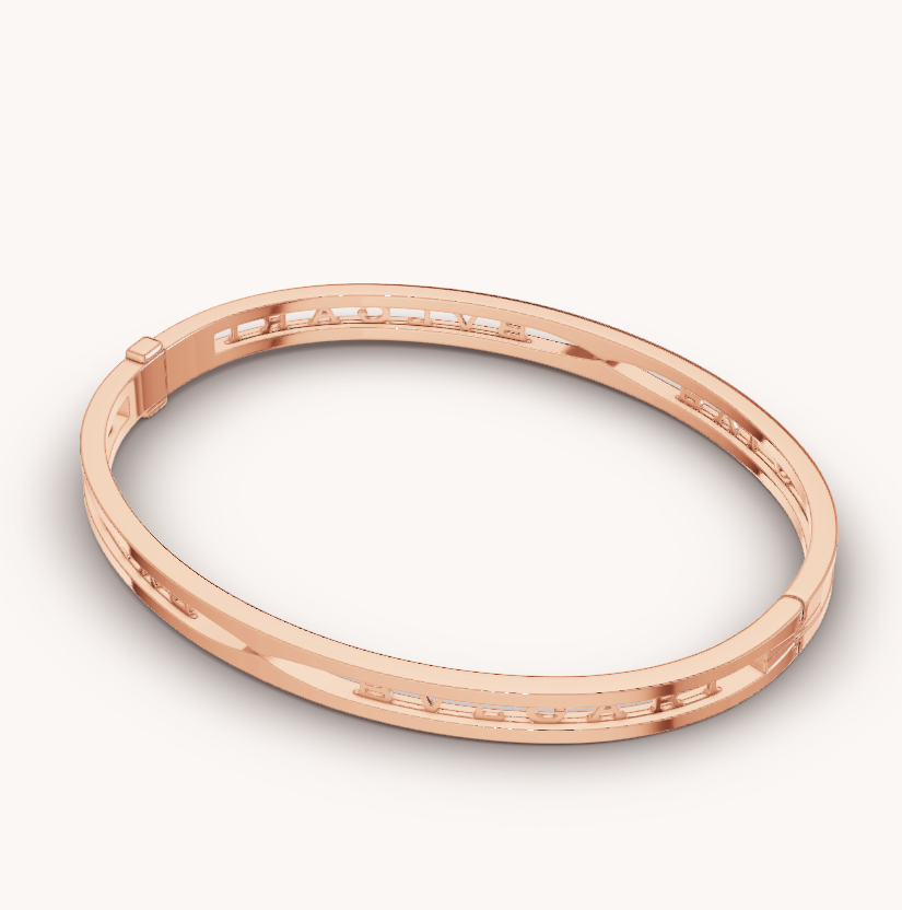 [Kincade Jewelrys]ZERO 1 SPIRAL LOGO PINK GOLD BRACELET