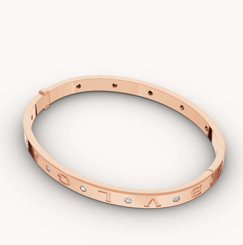 [Kincade Jewelrys]ZERO 1 PINK GOLD 12 DIAMONDS BRACELET