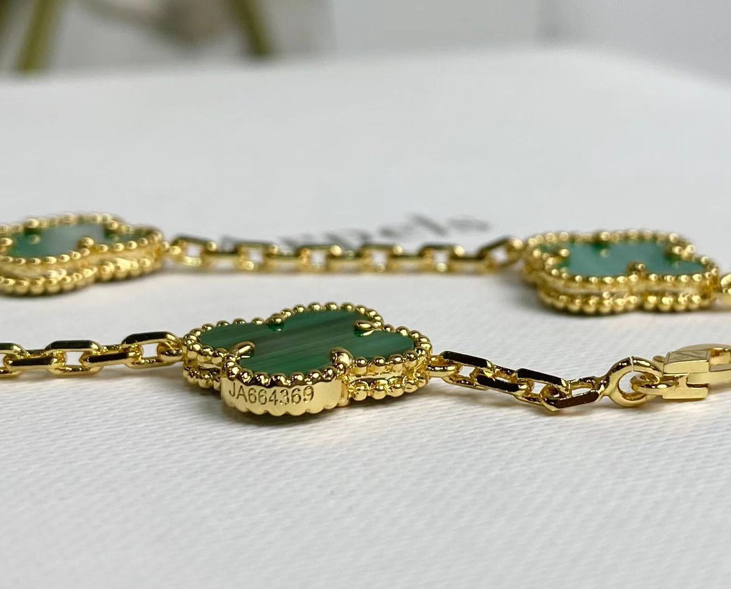 [Kincade Jewelrys]CLOVER 10 MOTIFS MALACHITE GOLD