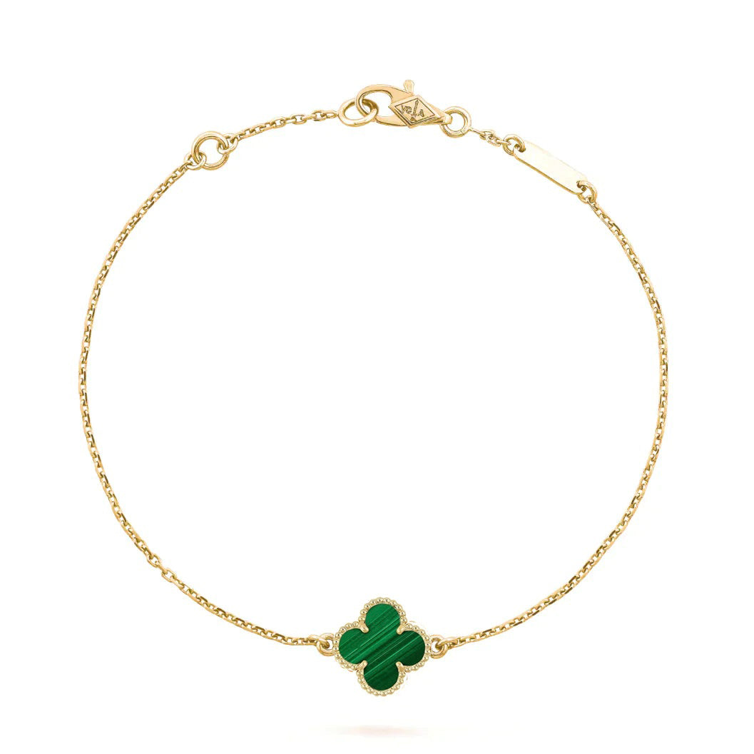 [Kincade Jewelrys]CLOVER BRACELET MALACHITE 1 MOTIF