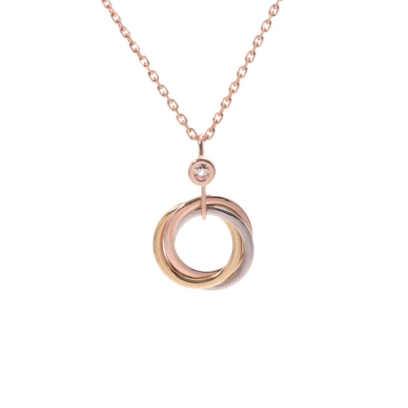 [Kincade Jewelrys]TRINITY SILVER GOLD PINK GOLD NECKLACE
