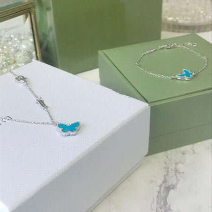 [Kincade Jewelrys]BUTTERFLY TURQUOISE BUTTERFLY BRACELET SILVER