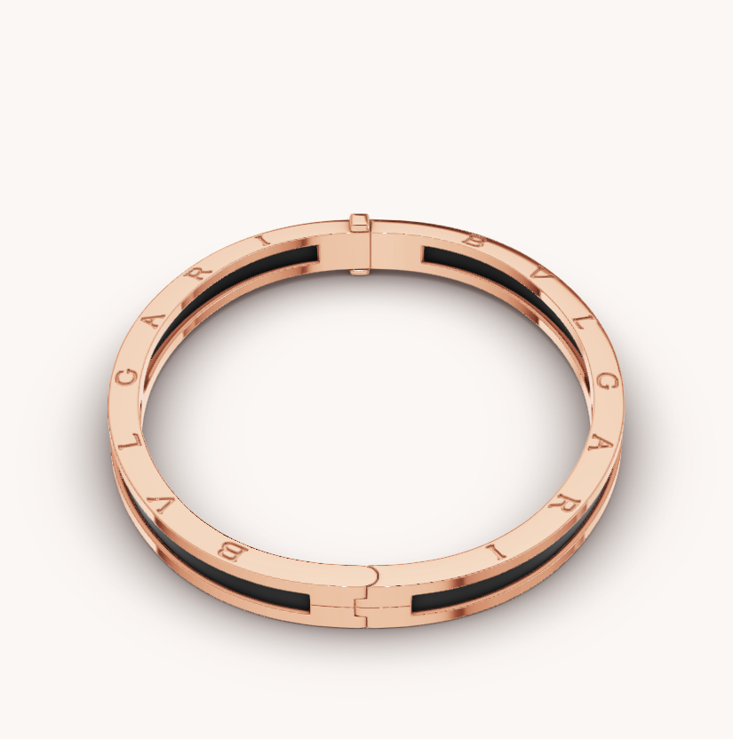 [Kincade Jewelrys]ZERO 1 PINK GOLD WITH BLACK CERAMIC BRACELET