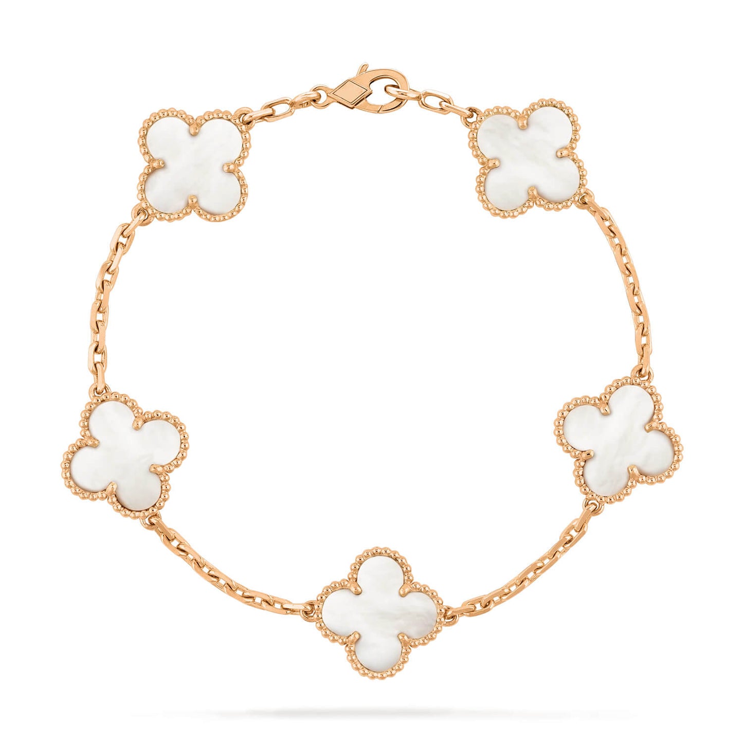[Kincade Jewelrys]CLOVER  5 MOTIF WHITE MOP BRACELET