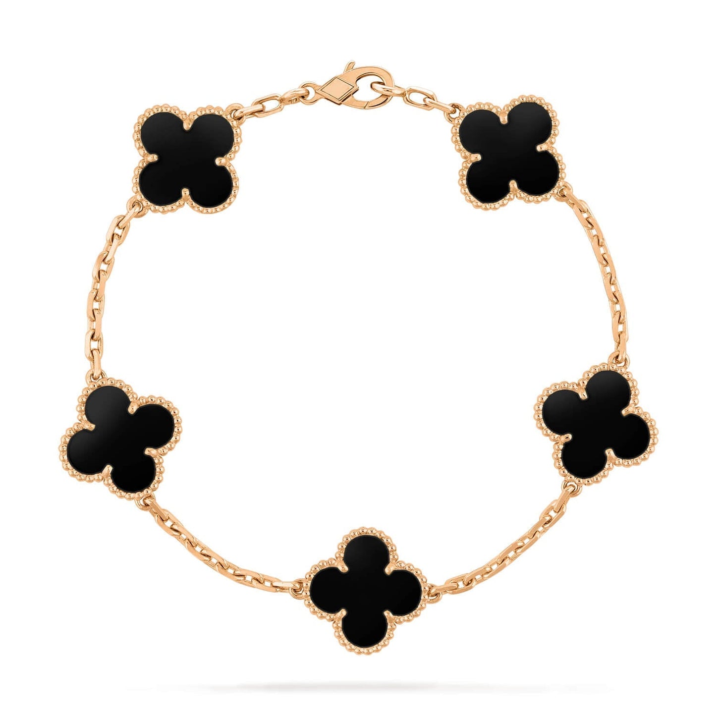 [Kincade Jewelrys]CLOVER  5 MOTIFS BLACK ONYX BRACELET