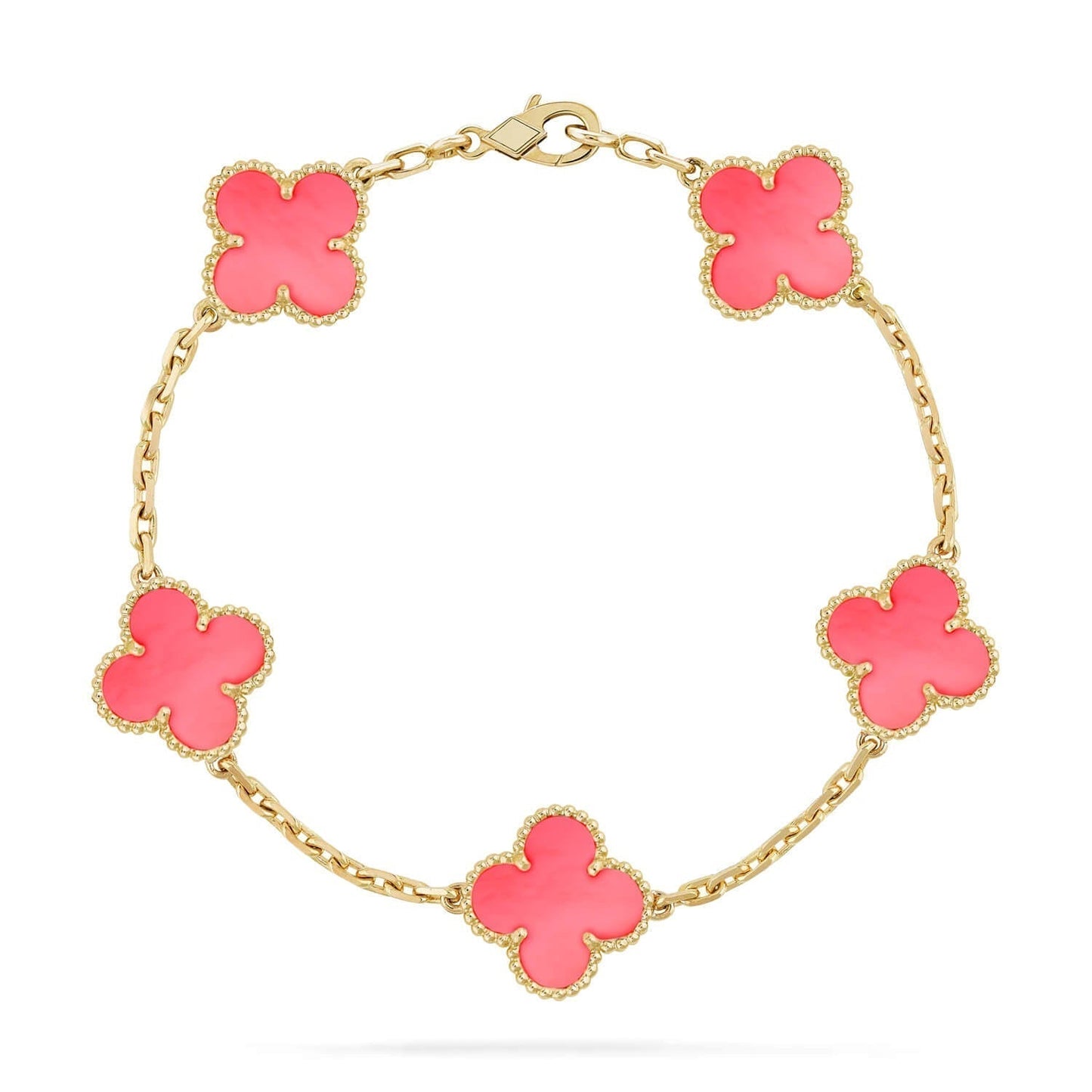 [Kincade Jewelrys]CLOVER 5 PINK MOP BRACELET