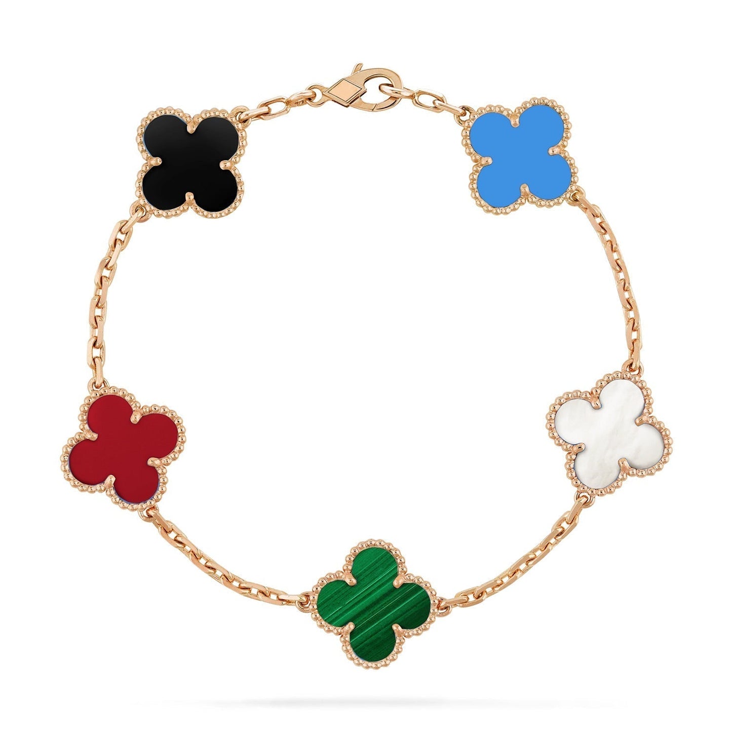 [Kincade Jewelrys]CLOVER 5 MOTIFS MULTICOLOR  BRACELET