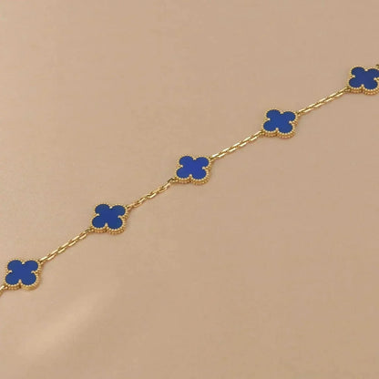 [Kincade Jewelrys]CLOVER 5 MOTIFS BLUE AGATE BRACELET