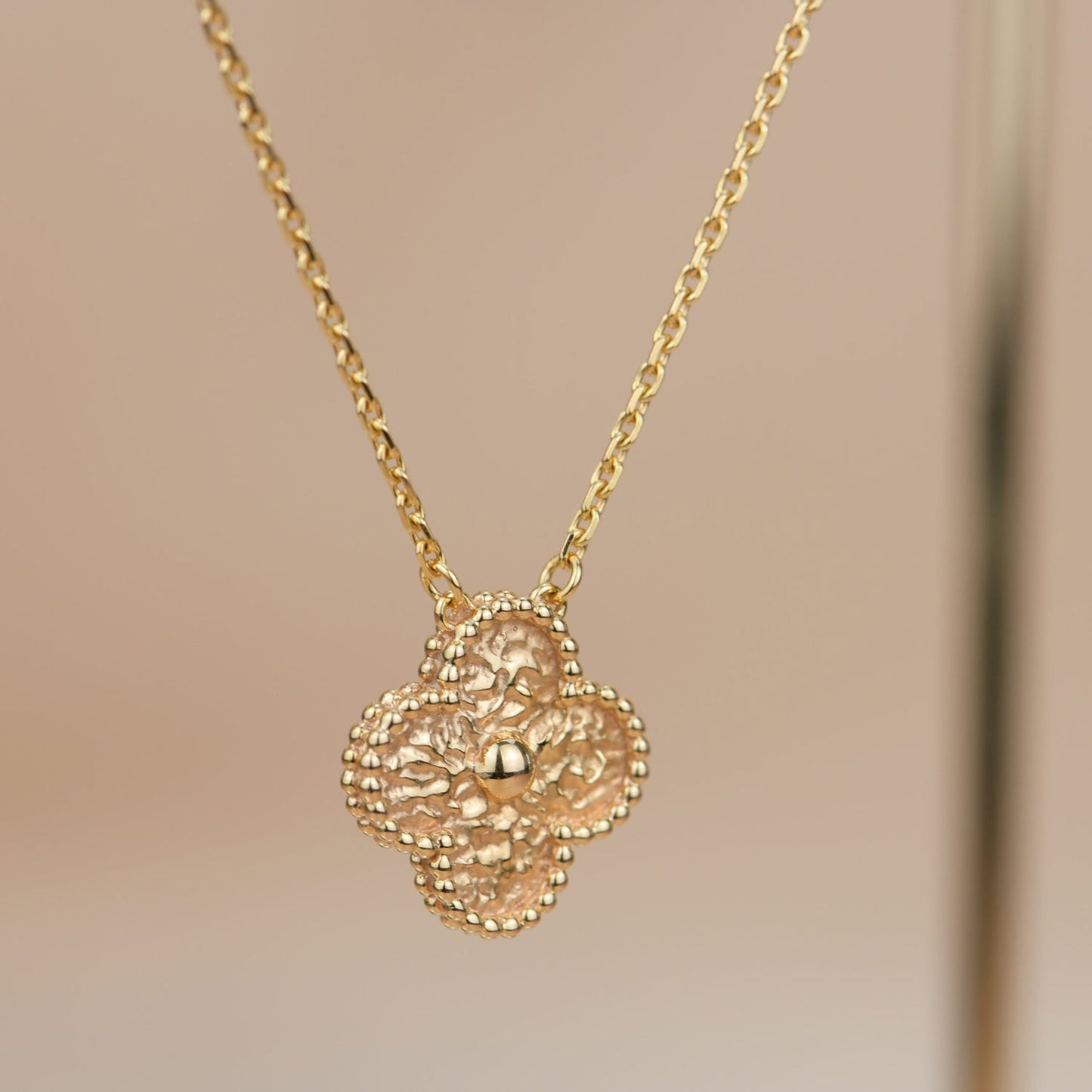 [Kincade Jewelrys]CLOVER 15MM  BRONZING NECKLACE