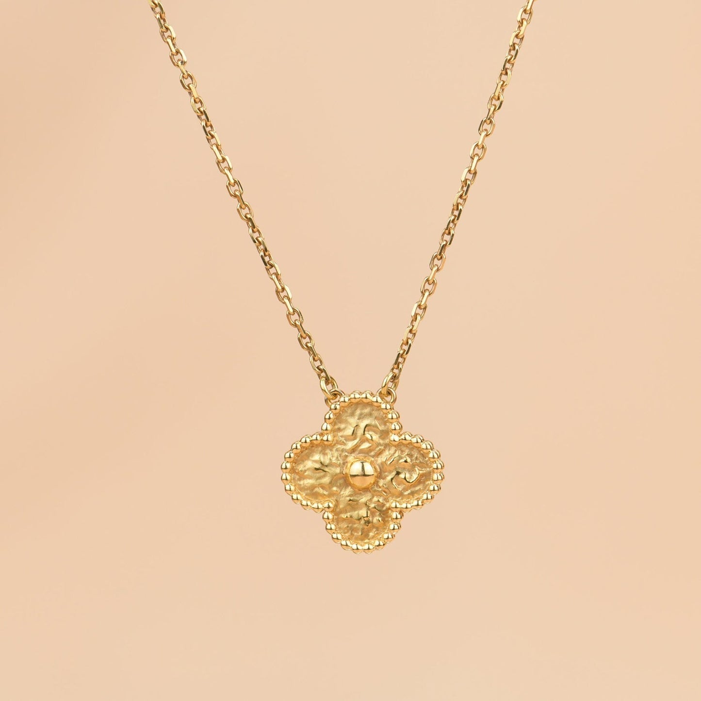 [Kincade Jewelrys]CLOVER 15MM  BRONZING NECKLACE