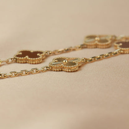 [Kincade Jewelrys]CLOVER  5 MOTIFS CARNELIAN GOLD BRACELET