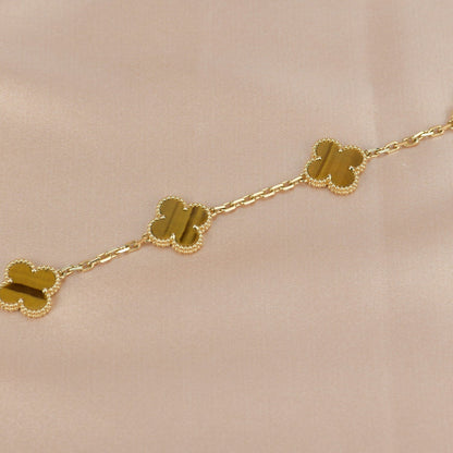 [Kincade Jewelrys]CLOVER  5 MOTIFS TIGER EYE BRACELET