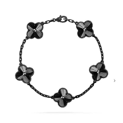 [Kincade Jewelrys]CLOVER 5 MOTIF BLACK BRACELET