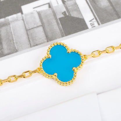 [Kincade Jewelrys]CLOVER 5 MOTIFS TURQUOISE BRACELET