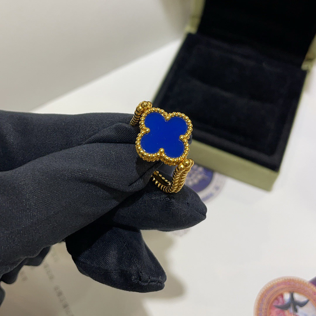 [Kincade Jewelrys]CLOVER RIVERSIBLE BLUE AGATE RING