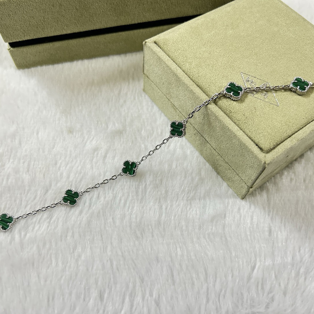 [Kincade Jewelrys]CLOVER 6 MOTIF MALACHITE BRACELET