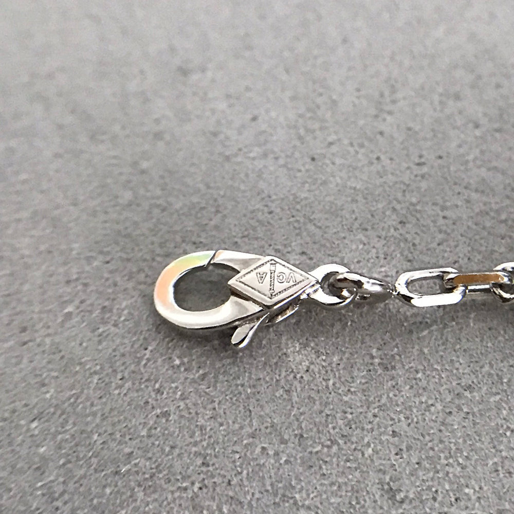 [Kincade Jewelrys]CLOVER 5 MOTIF ONYXS DIAMOND BRACELET SILVER