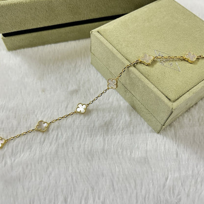 [Kincade Jewelrys]CLOVER 6 MOTIF WHITE MOP BRACELET