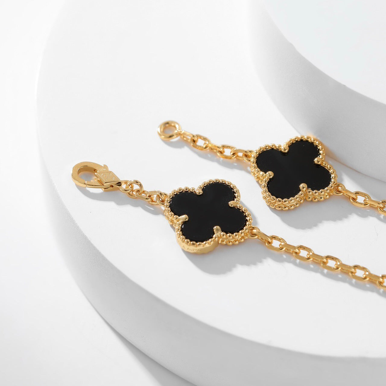 [Kincade Jewelrys]CLOVERS THE 10-MOTIFS ONYX NECKLACE