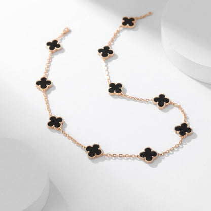 [Kincade Jewelrys]CLOVERS THE 10-MOTIFS ONYX NECKLACE