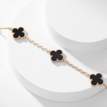 [Kincade Jewelrys]CLOVERS THE 10-MOTIFS ONYX NECKLACE