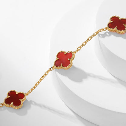 [Kincade Jewelrys]CLOVERS THE  10-MOTIFS CARNELIAN NECKLACE