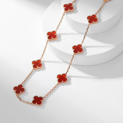 [Kincade Jewelrys]CLOVERS THE  10-MOTIFS CARNELIAN NECKLACE