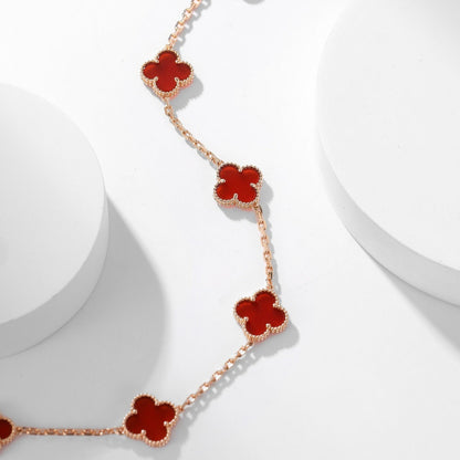 [Kincade Jewelrys]CLOVERS THE  10-MOTIFS CARNELIAN NECKLACE