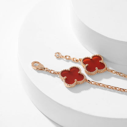 [Kincade Jewelrys]CLOVERS THE  10-MOTIFS CARNELIAN NECKLACE