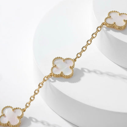 [Kincade Jewelrys]CLOVERS THE 10-MOTIFS WHITE MOTHER OF PEARL NECKLACE