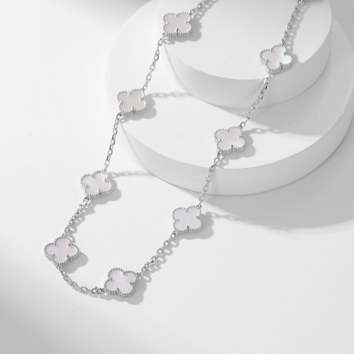 [Kincade Jewelrys]CLOVERS THE 10-MOTIFS WHITE MOTHER OF PEARL NECKLACE
