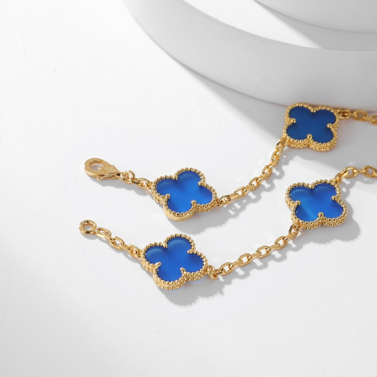 [Kincade Jewelrys]CLOVERS THE 10-MOTIFS BLUE AGATE NECKLACE