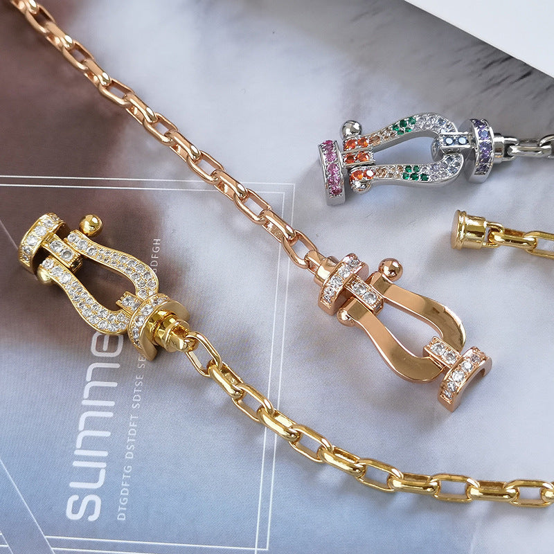 [Kincade Jewelrys]FORCE LARGE HORSESHOE CLASP  METAL BRACELET