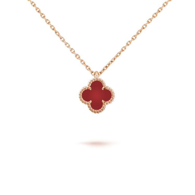 [Kincade Jewelrys]CLOVER MINI 9.5MM WHITE CARNELIANS NECKLACE