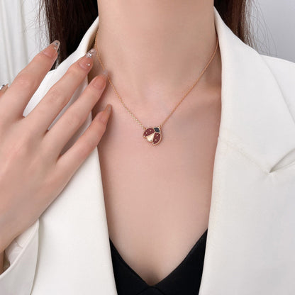 [Kincade Jewelrys]LUCKY  CARNELIANS LADYBUG NECKLACE