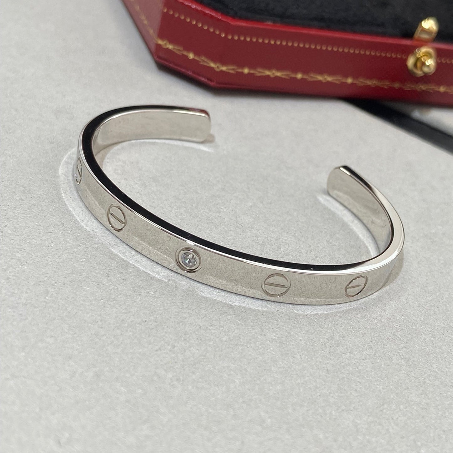 [Kincade Jewelrys]LOVE BRACELET 6.1MM 1 DIAMOND OPEN CUFF