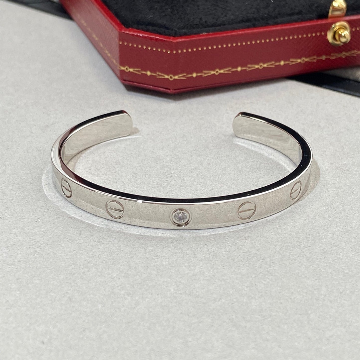 [Kincade Jewelrys]LOVE BRACELET 6.1MM 1 DIAMOND OPEN CUFF