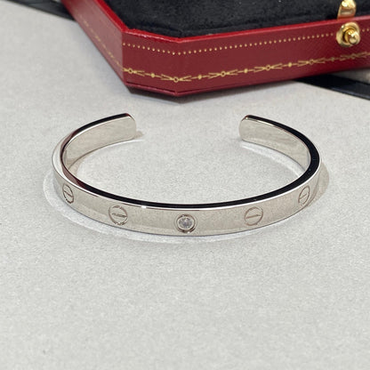 [Kincade Jewelrys]LOVE BRACELET 6.1MM 1 DIAMOND OPEN CUFF