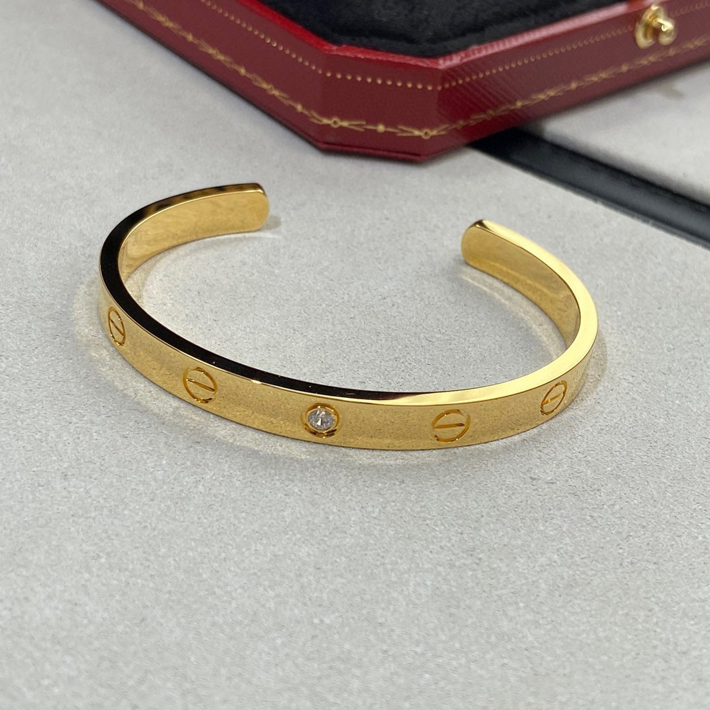 [Kincade Jewelrys]LOVE BRACELET 6.1MM 1 DIAMOND OPEN CUFF