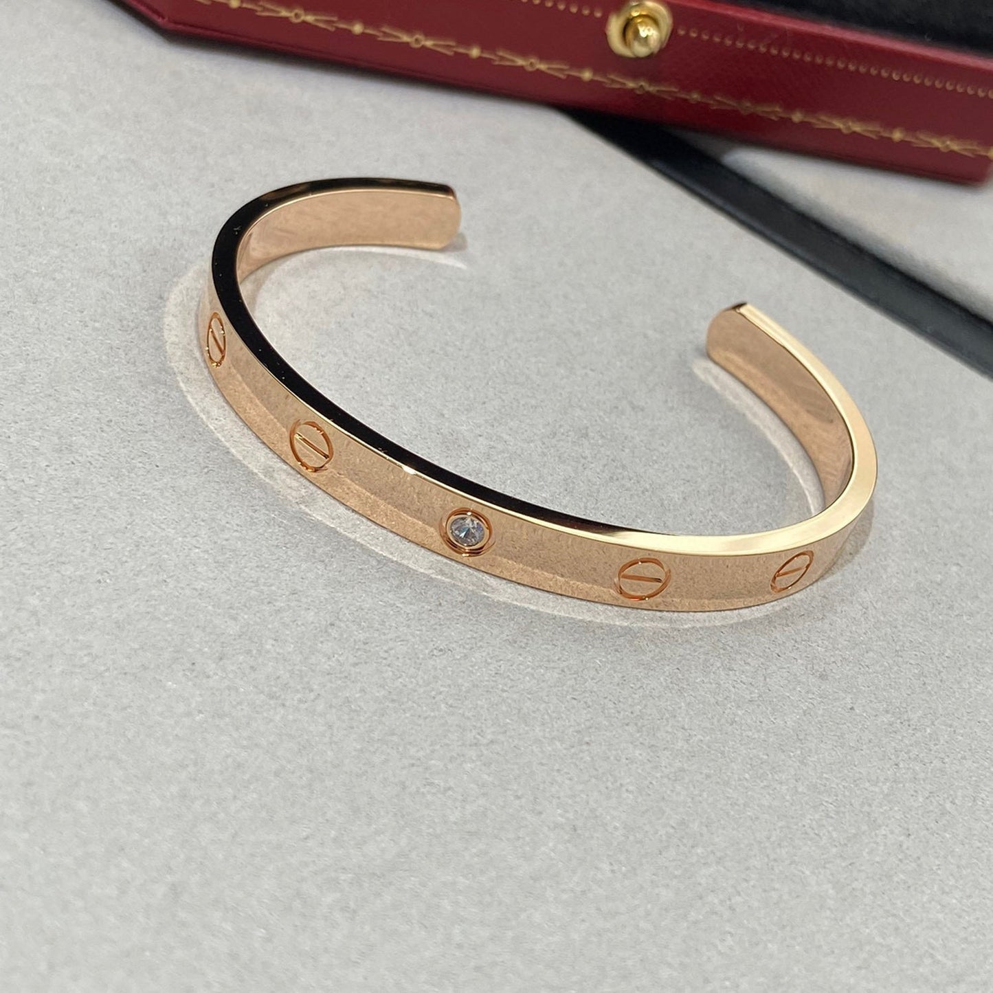 [Kincade Jewelrys]LOVE BRACELET 6.1MM 1 DIAMOND OPEN CUFF