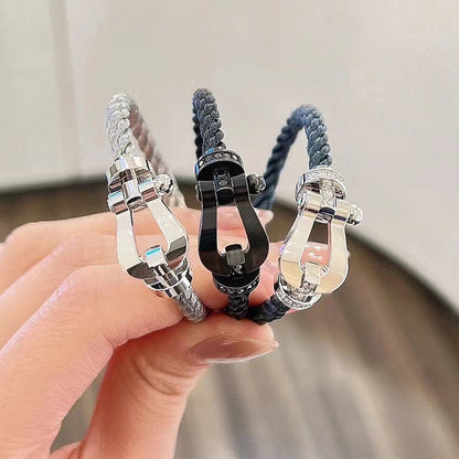 [Kincade Jewelrys]FORCE LARGE HORSESHOE FULL DIAMOND BRACELET GOLD