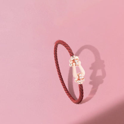 [Kincade Jewelrys]FORCE 10 HALF DIAMOND PINK GOLD RED CORDERI LARGE AND MEDIUM MODEL