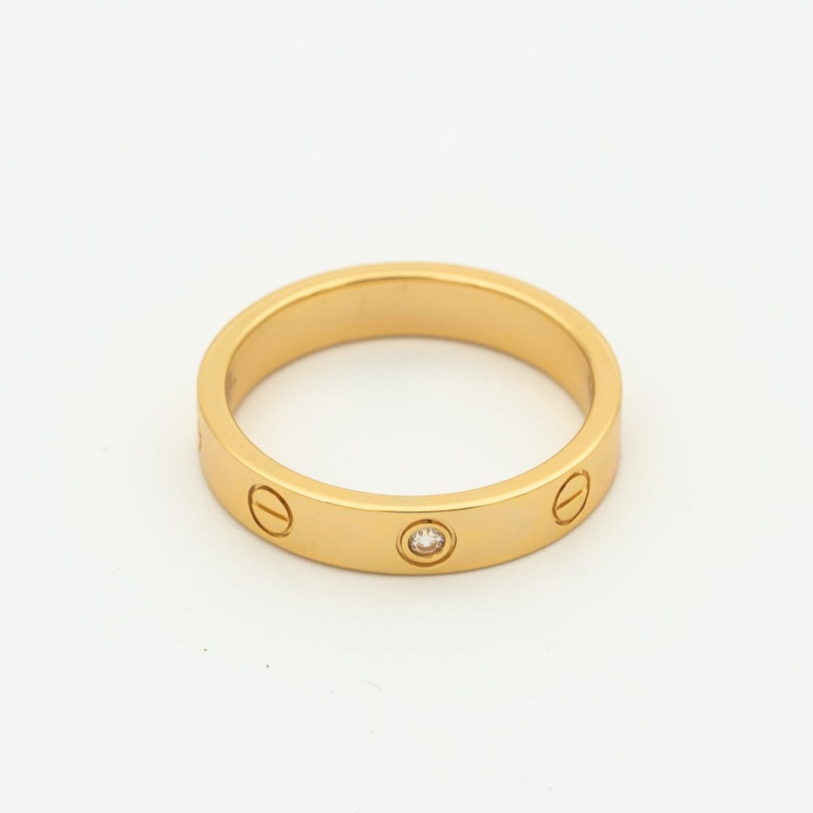 [Kincade Jewelrys]LOVE RING 4MM 1 DIAMOND PINK GOLD