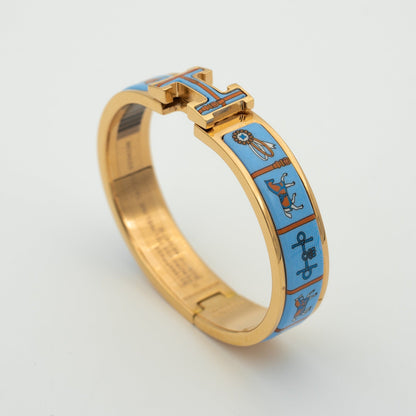 [Kincade Jewelrys]H PINK GOLD BRACELET BLUE CERAMIC