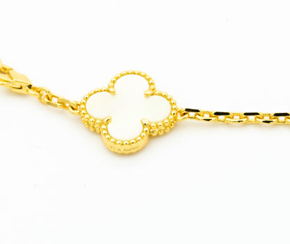 [Kincade Jewelrys]CLOVER BRACELET 5 MOTIFS ONYX MOP
